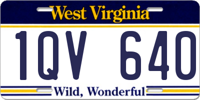WV license plate 1QV640