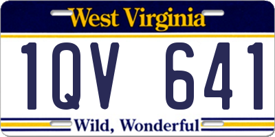 WV license plate 1QV641