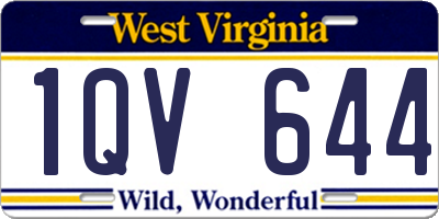 WV license plate 1QV644