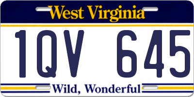 WV license plate 1QV645