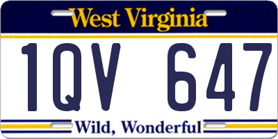 WV license plate 1QV647
