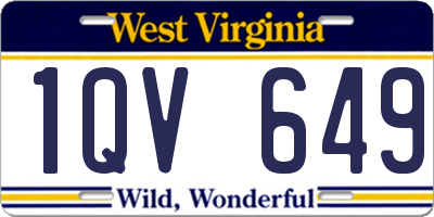 WV license plate 1QV649