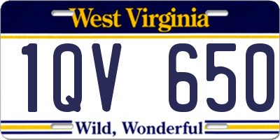 WV license plate 1QV650