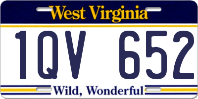 WV license plate 1QV652