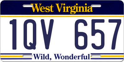 WV license plate 1QV657