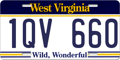 WV license plate 1QV660