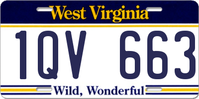 WV license plate 1QV663
