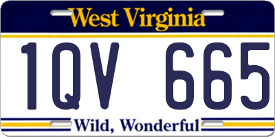 WV license plate 1QV665
