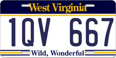 WV license plate 1QV667