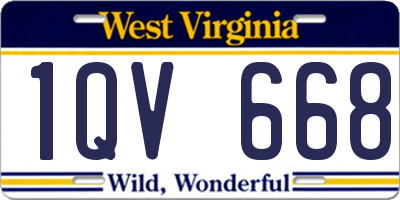 WV license plate 1QV668