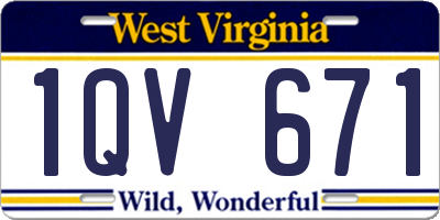 WV license plate 1QV671