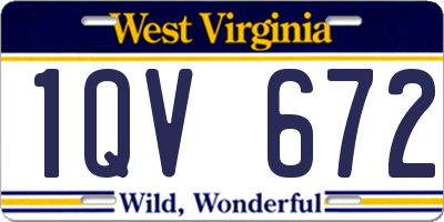 WV license plate 1QV672