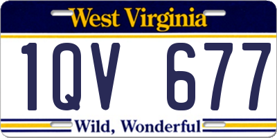 WV license plate 1QV677