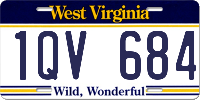 WV license plate 1QV684