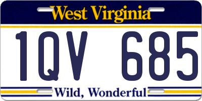 WV license plate 1QV685