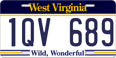 WV license plate 1QV689