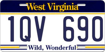 WV license plate 1QV690