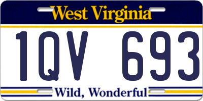 WV license plate 1QV693