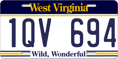 WV license plate 1QV694
