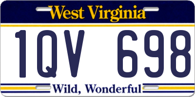 WV license plate 1QV698