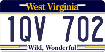 WV license plate 1QV702