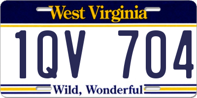 WV license plate 1QV704