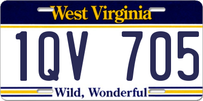 WV license plate 1QV705