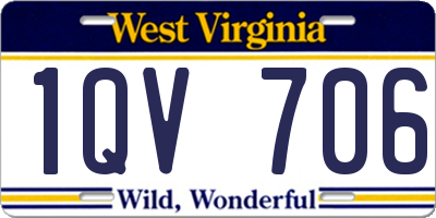 WV license plate 1QV706