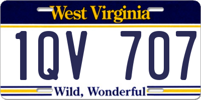 WV license plate 1QV707