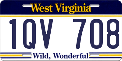 WV license plate 1QV708