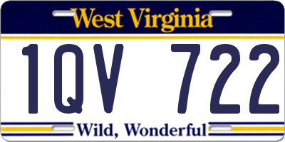 WV license plate 1QV722