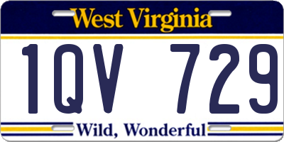 WV license plate 1QV729