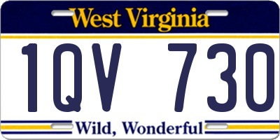 WV license plate 1QV730