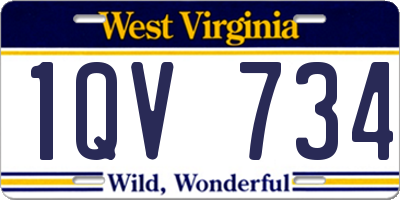 WV license plate 1QV734