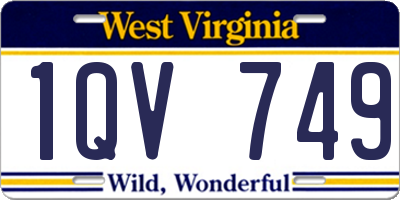 WV license plate 1QV749