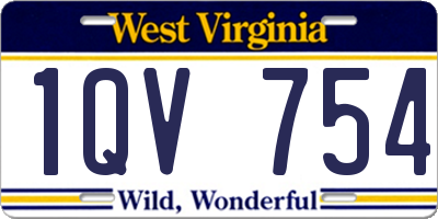WV license plate 1QV754