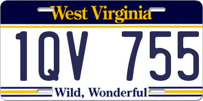 WV license plate 1QV755