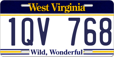 WV license plate 1QV768