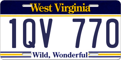 WV license plate 1QV770