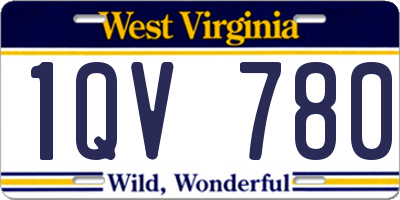 WV license plate 1QV780
