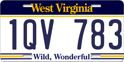 WV license plate 1QV783