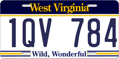WV license plate 1QV784