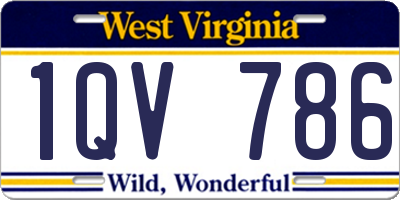 WV license plate 1QV786