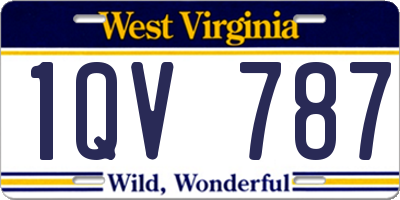 WV license plate 1QV787