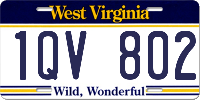 WV license plate 1QV802