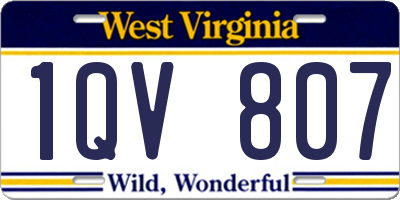 WV license plate 1QV807