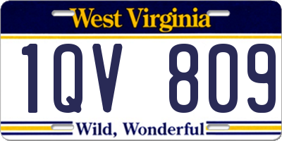WV license plate 1QV809