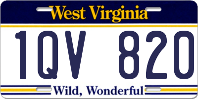 WV license plate 1QV820