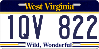 WV license plate 1QV822