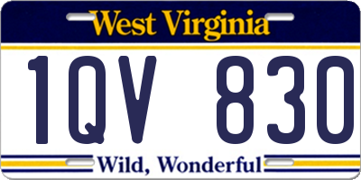 WV license plate 1QV830